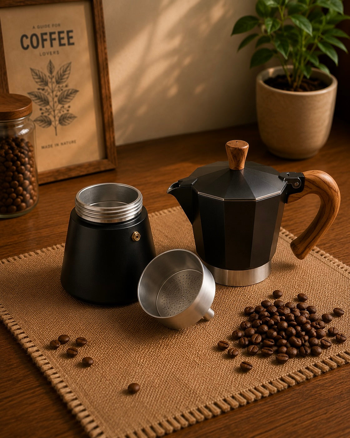 Alüminyum Moka Pot | Ahşap Saplı