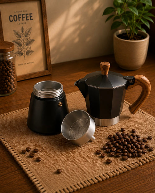 Alüminyum Moka Pot | Ahşap Saplı