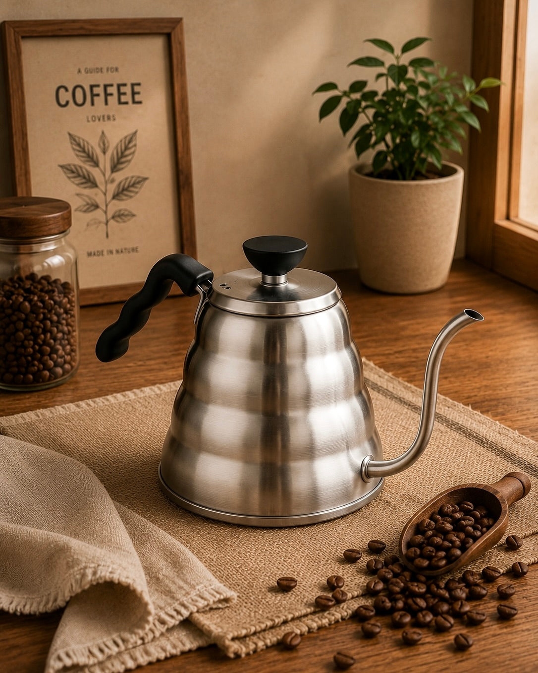 Paslanmaz Çelik Pour Over Kettle 1200 ML