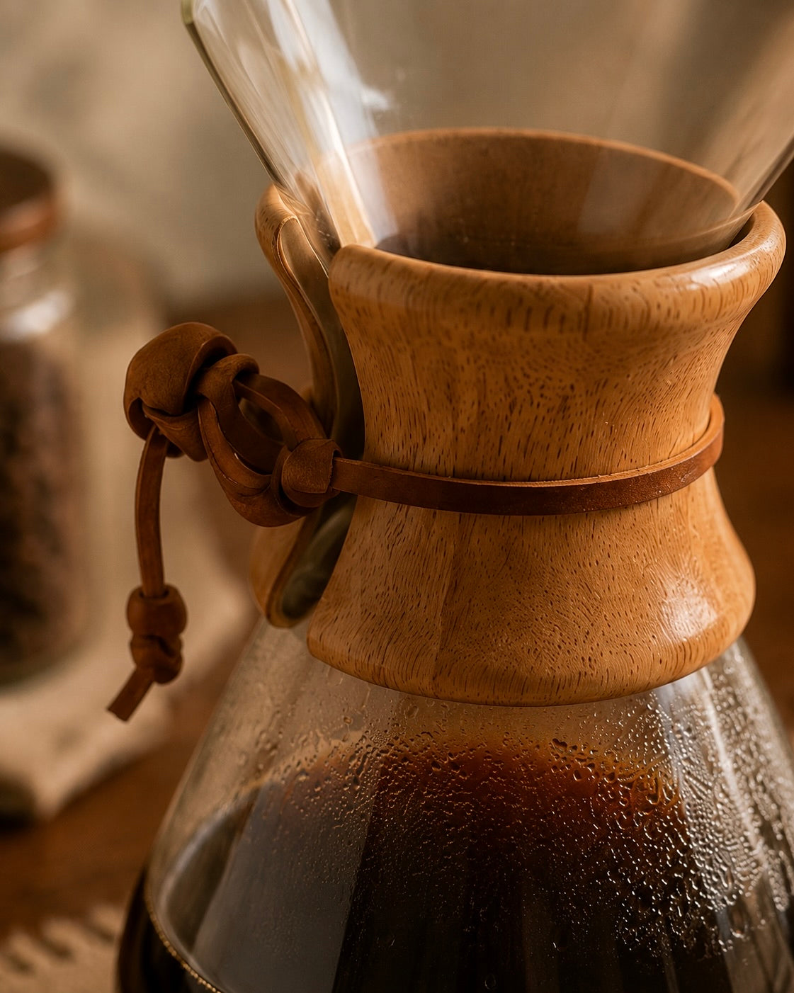 Chemex Tarzı Cam Kahve Demleme Sürahisi