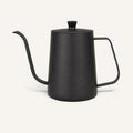 BrewCups mat siyah paslanmaz çelik kuğu boyunlu kahve demleme sürahisi, hassas döküm için ergonomik tasarımlı